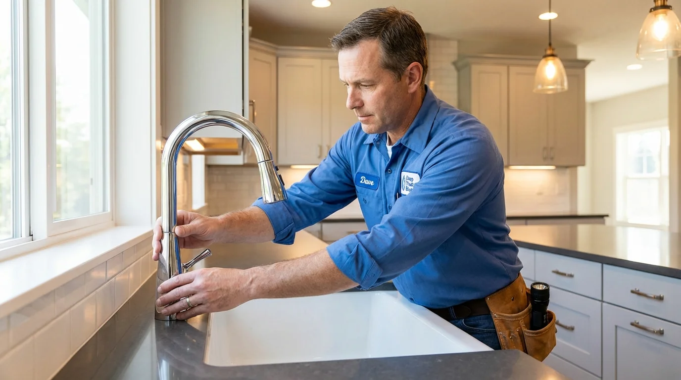 Kitchen faucet installation by Johns Plumbing LLC in Divernon